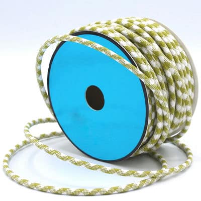 Two-toned cord with rhombs - white and khaki