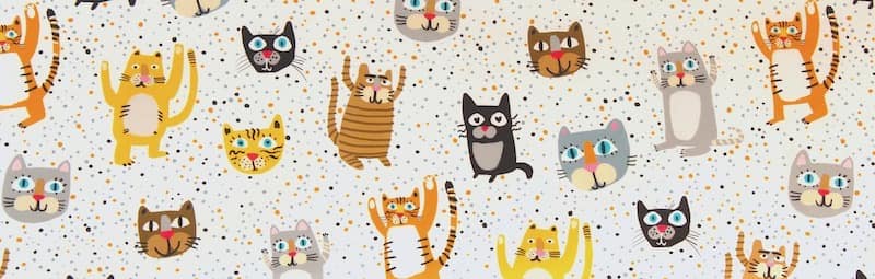 Upholstery fabric with cats