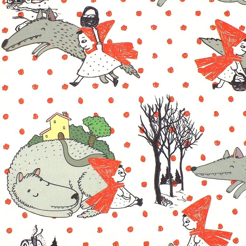Upholstery printed with little red riding hood