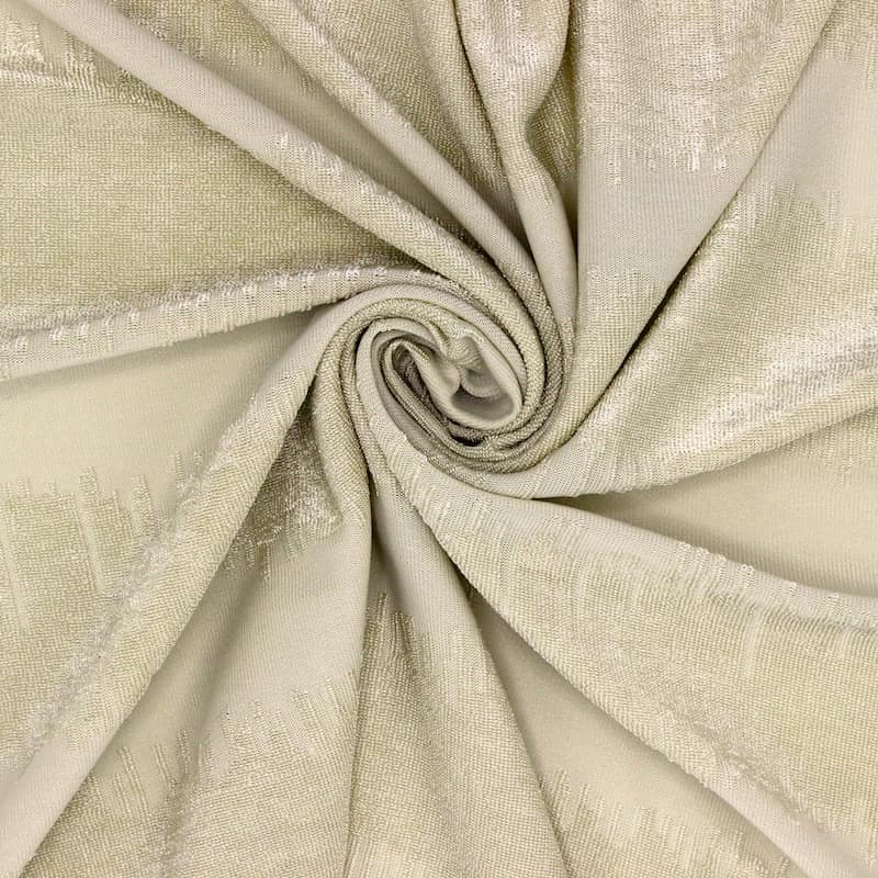 Tissu jacquard polyester beige