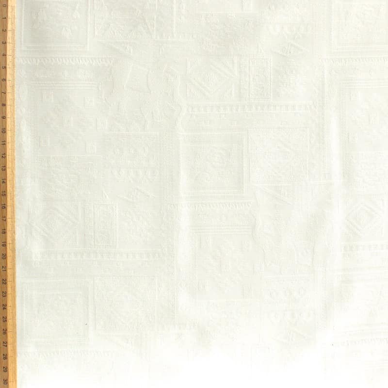 Jacquard polyester fabric - off white