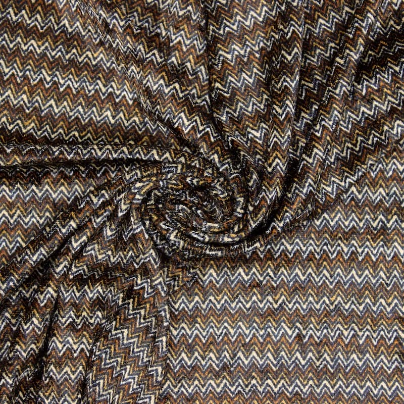 Refined velvet with brown pattern