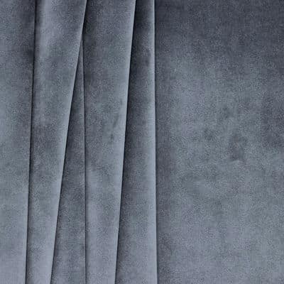 Tissu d'ameublement velours gris métal