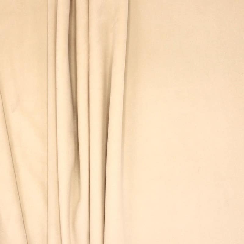Tissu d'ameublement velours ivoire