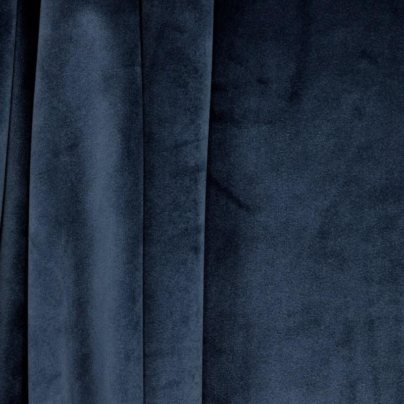 Velvet upholstery fabric - midnight blue