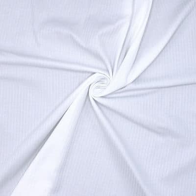 Tissu jacquard coton rayé blanc