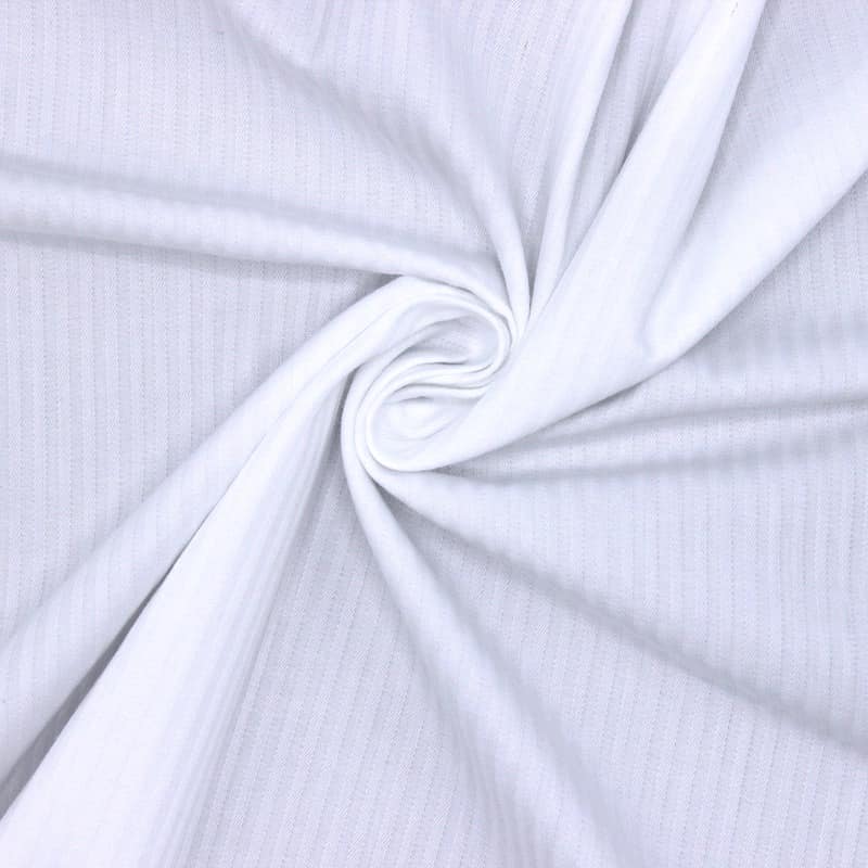 Striped jacquard cotton - white