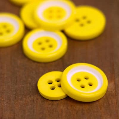 Resin button - yellow and white