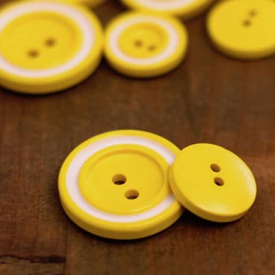 Resin button - yellow and white
