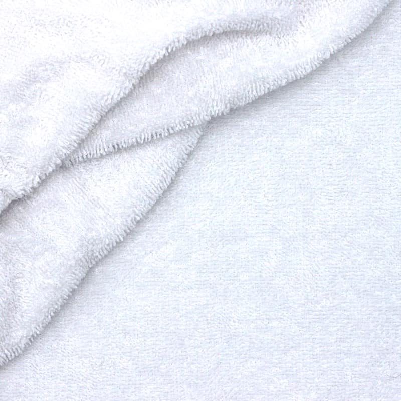 Tissu éponge hydrophile 100% coton blanc 