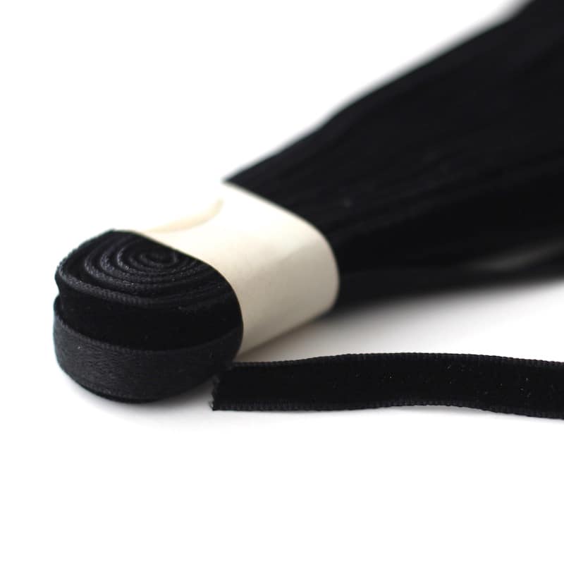 10m velvet ribbon 8mm - black 