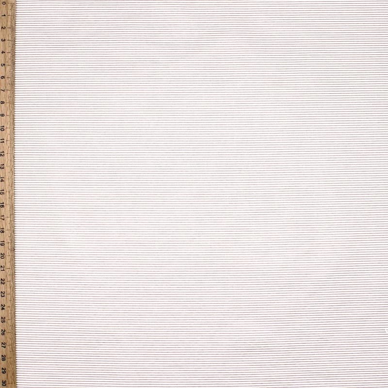 Apparel fabric with thin stripes - beige