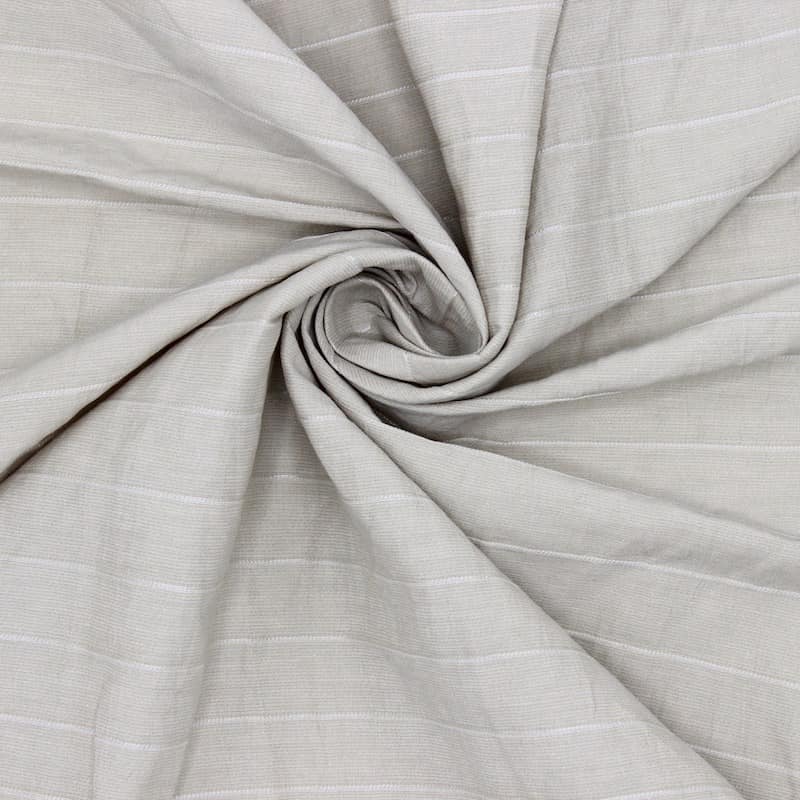 Striped apparel fabric - beige