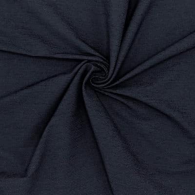Apparel fabric with thin stripes - navy blue