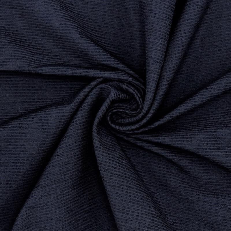Apparel fabric with thin stripes - navy blue