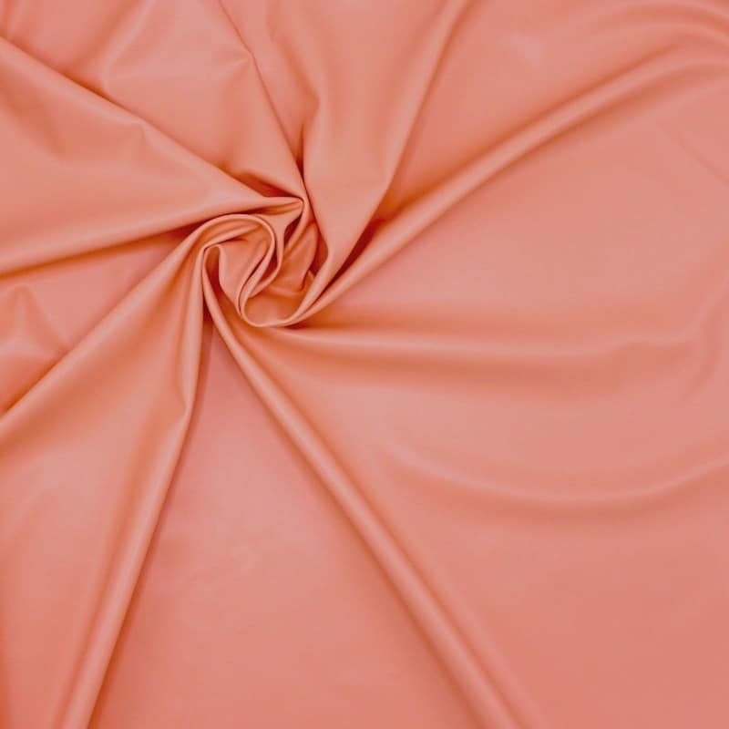 Extensible and waterproof faux leather - salmon 