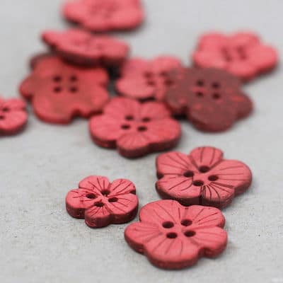 Fantasy resin button - pink and burgondy