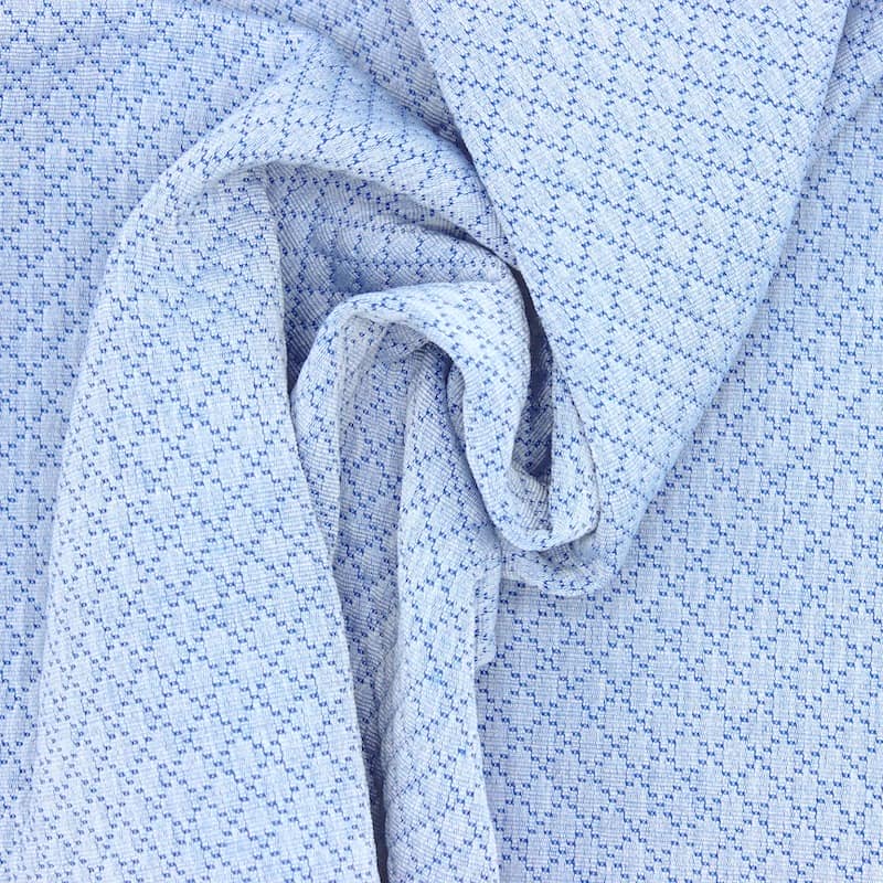 Jacquard fabric with rhombs - blue