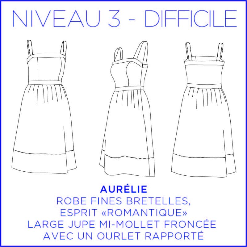 Patroon voor vrouwen jurk Aurélie