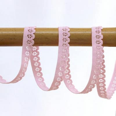 Platte lingerie elastiek 13mm - roos