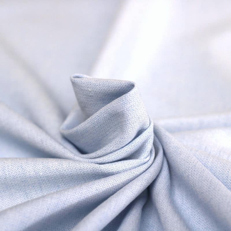 Tissu coton Chambray bleu à chevrons