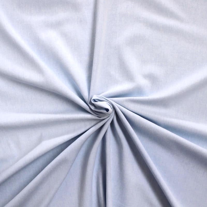 Tissu coton Chambray bleu à chevrons