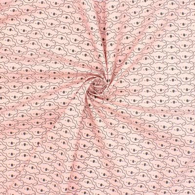 Cretonne printed with koalas - pink