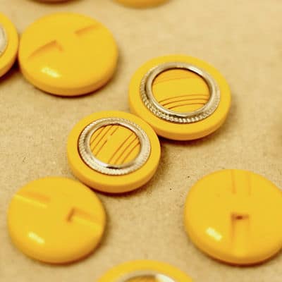 Fantasy button with metal aspect - yellow