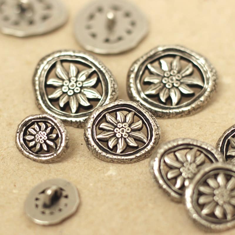 Upholstery Buttons, Silver Grey Faux Suede Buttons, Fabric Covered