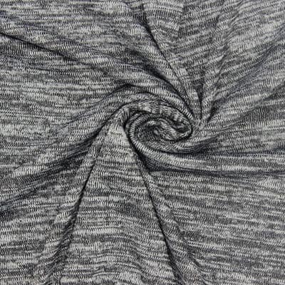 Polyester jerseystof - gespikkeld grijs