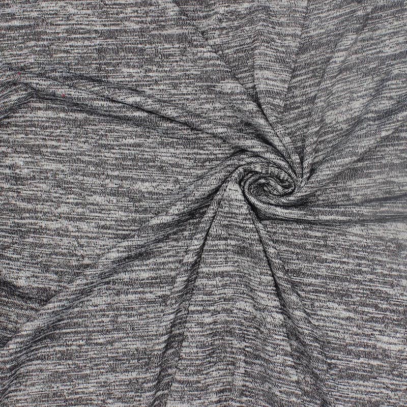 Polyester jersey fabric - mottled grey