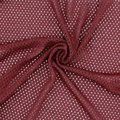Knit fabric with golden fantasy thread - bordeaux