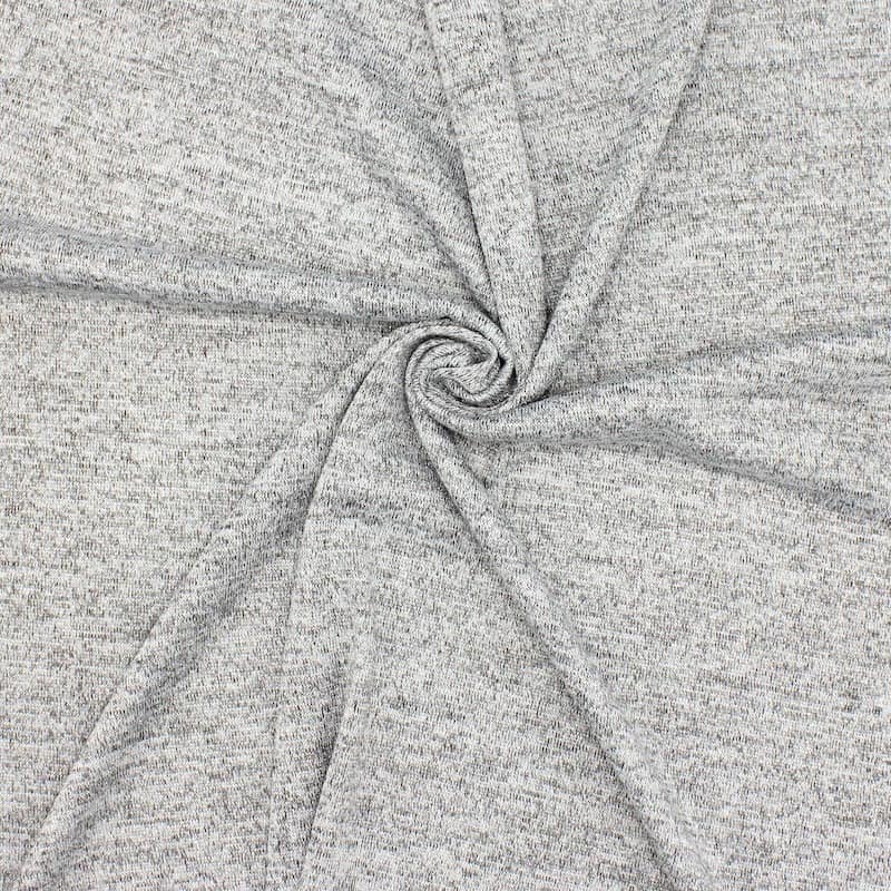 Tissu maille gris fil fantaisie lurex