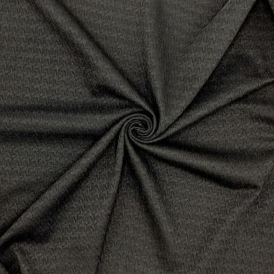 Gebreide stof in polyester - zwart