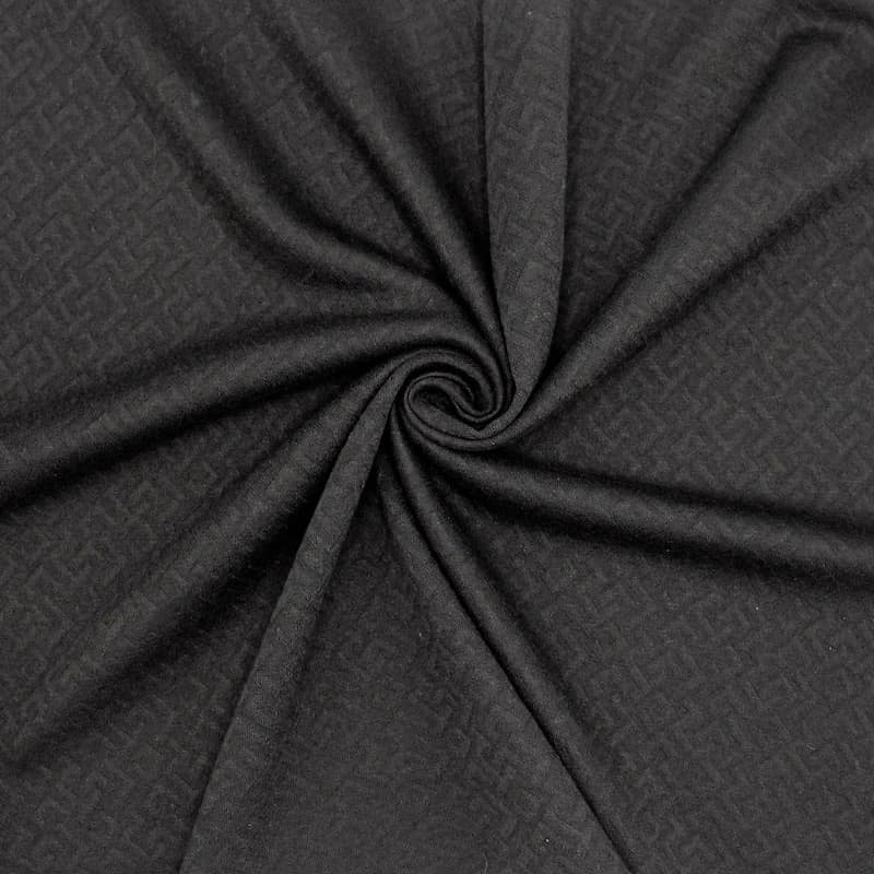tempereret vinden er stærk opadgående Gebreide stof in polyester met motief in reliëf - zwart