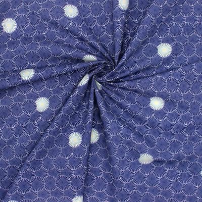 Cotton printed with "urchins" - blue