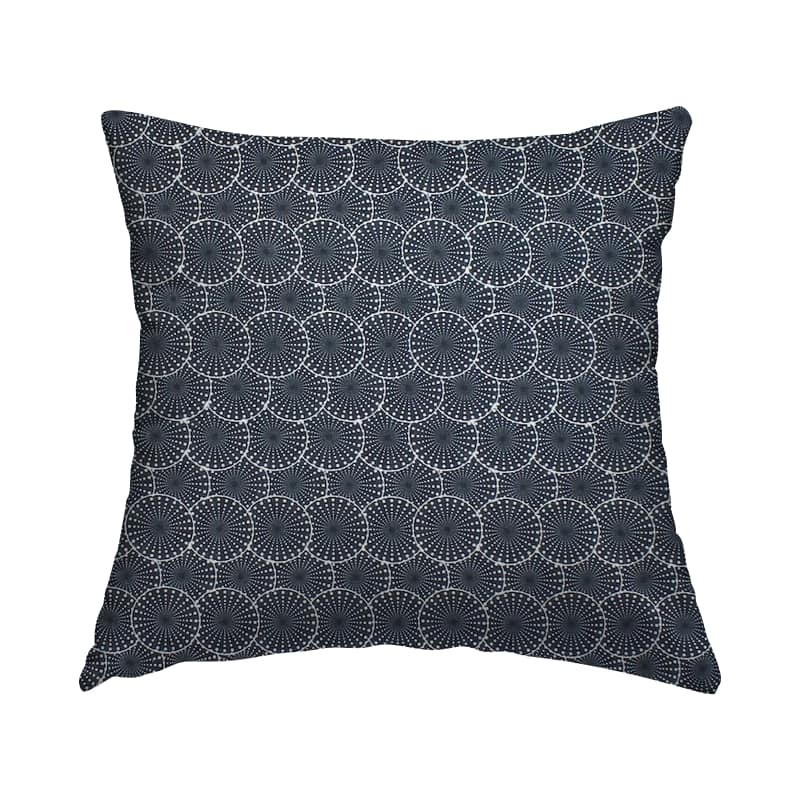 Cotton printed with "urchins" - midnight blue