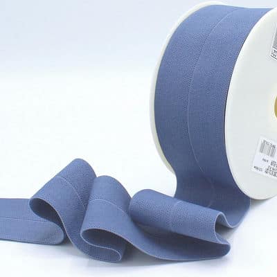 Voorgevouwen elastiek 60mm - jeansblauw
