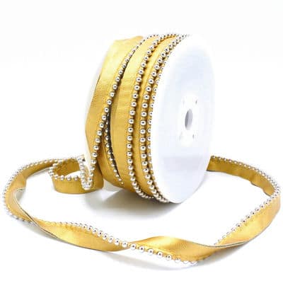 Ribbon with metal marbles - golden