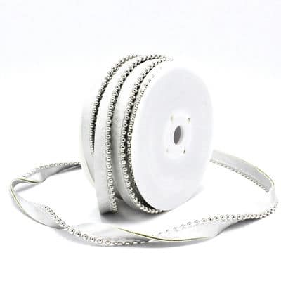 Ribbon with metal marbles - silver