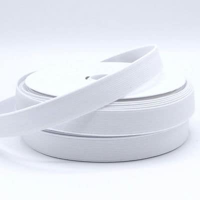 Ribbed elastic - white