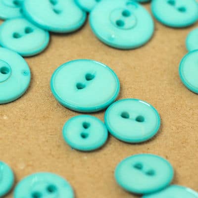 Round resin button - turquoise