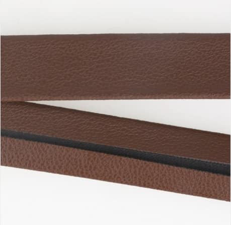 Faux leather bias binding - brown