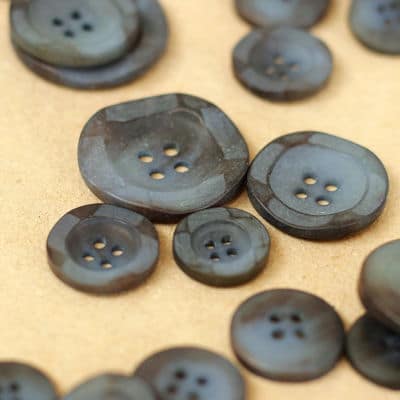 Round resin button - antracite
