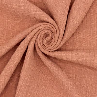 Double cotton gauze with linen effect - rosewood