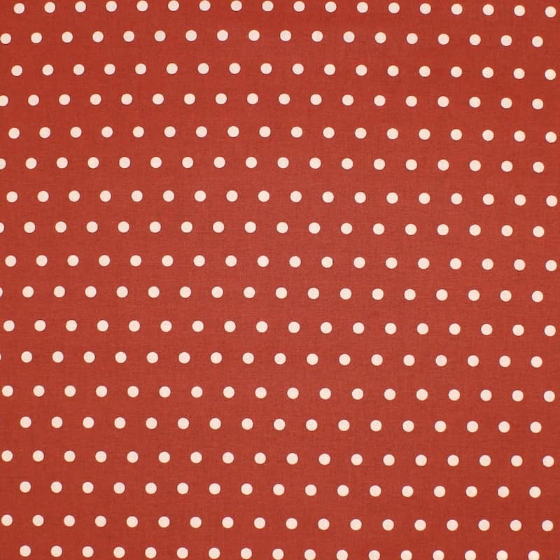 Coated cotton with dots - terracotta