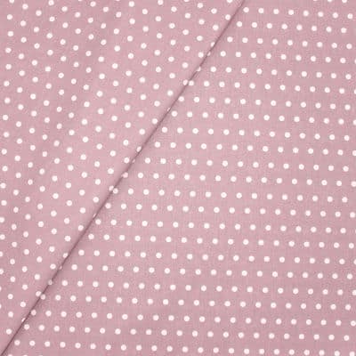 Coated cotton with dots - old pink