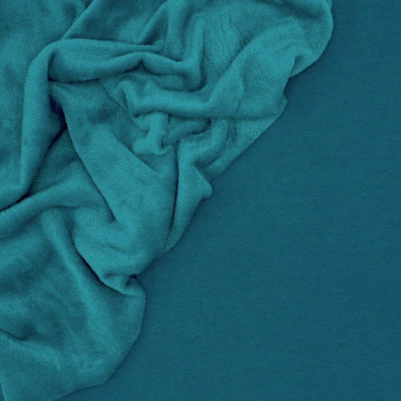 Sweat fabric with minky backside - teal