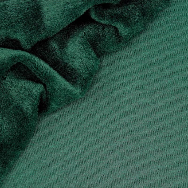 Sweat fabric with minky backside - bottle green