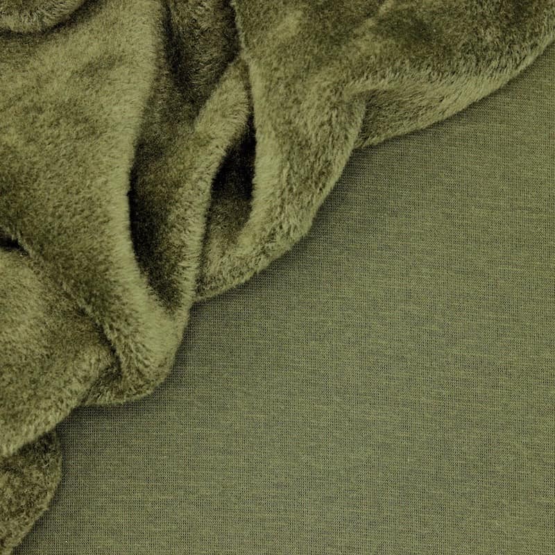 Sweat fabric with minky backside - khaki